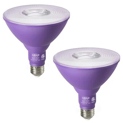 EDISHINE 2Pack PAR38 Purple Flood Light Bulbs Dimmable Purple LED Light Bulb