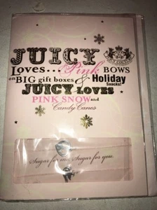 Juicy Couture Holiday Christmas Card Y2K 2000s Includes 2 Bracelets NEW Vintage - Picture 1 of 4