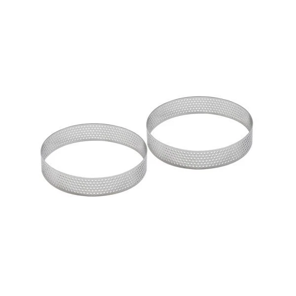 Set 2 pezzi STAMPO MICROFORATO 8cm Altezza 3cm in acciaio inox PEDRINI - Immagine 1 di 1