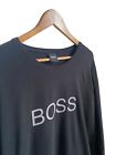 HUGO BOSS Men’s Black Long Sleeve T Shirt Size L Designer Big Logo 