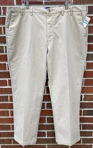 NWT IZOD BIG & TALL MEN'S FLAT FRONT PERFORMANCE PLUS KHAKI PANTS 46 x 29 - Picture 1 of 6