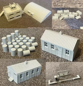 WW2 EUROPE RAF Tower Air Control, Nissen Hut Barrels Drums Dispersal Hut 1/35 - Picture 1 of 40