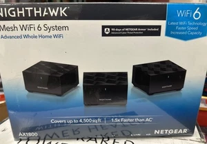 ⚡️NETGEAR Nighthawk Mesh WiFi 6 System Advanced Whole Home Wifi - Black - Picture 1 of 2