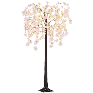 Homcom 180cm Kirschblütenbaum Licht mit 350 LED Leuchten gefälschter Sakura Baum - Bild 1 von 12