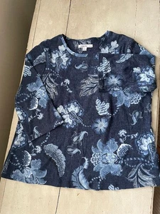 Chicos Travelers Oberteil Damen Pullover Paisley blau Stretch 3/4 Arm - Gr. 1 - Bild 1 von 3