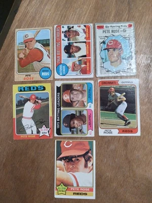 Lote de tarjetas Pete Rose 1968 1970 1974 1975 1976 Poor-Good ⚾ Charley Hustle Reds Foto 1 de 4