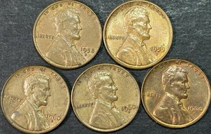 5 pc REPUNCHED MINT MARK 1958 D/D 1959 D/D 1960 D/D LINCOLN PENNY COIN LOT - Picture 1 of 7