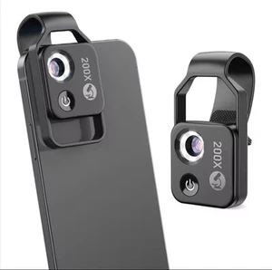 Cell Phone Microscope w/ LED Light & Clip | Mini Portable Digital Zoom Lens - Photo 1 sur 6