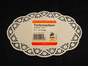 10 x 6 Tortenspitzen = 60 Stück oval aus Papier, Tortenspitze, Tortendeckchen - Picture 1 of 2