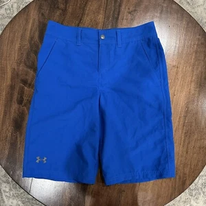 Under Armour Boys Shorts Size 14 Heat Gear Loose Fit Royal Blue - Picture 1 of 8