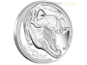 $5 dólares T-Rex Tyrannosaurus Rex Tuvalu 5 oz onzas plata PP 2017 - Imagen 1 de 3