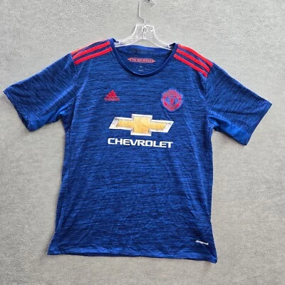 The Red Devils Men Shirt Large Blue Jersey 2016 Ibrahimovic Away Adidas READ - Image 1 of 4