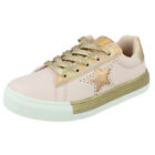 *Sale* Girls Pineapple Rose Gold/Pink Memory Foam  Lace Up Trainers/Pumps H2R604