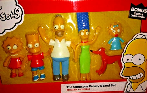 "THE SIMPSONS" Family Boxed Set /Bendable Poseable Figures /Set of 6/ NJC/ *NEW* Cover