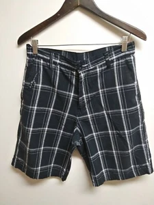 Burnside Mens Flat Front Plaid & Check Shorts Size 32 Black - Picture 1 of 3