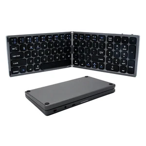 Full Size Foldable Bluetooth Keyboard with Number Pad for Windows iOS Android - Picture 1 of 10
