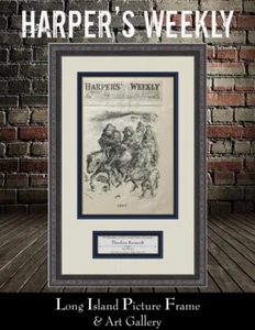 Harper's Weekly My Policies Original 1907 Newspaper w/Engraving Custom Framed - Picture 1 of 4