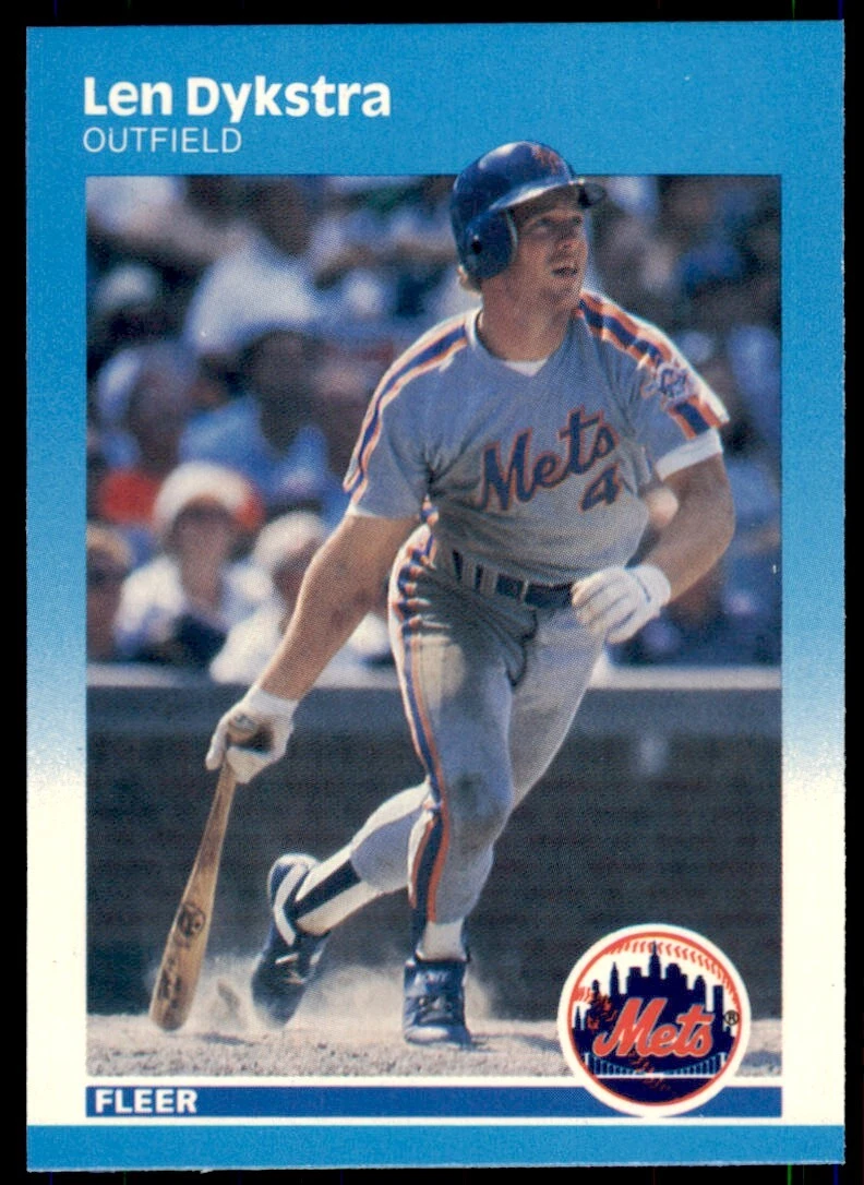 1987 Fleer Glossy Len Dykstra . New York Mets #6