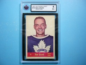 1957/58 PARKHURST NHL HOCKEY CARD #18 KEN GIRARD ROOKIE KSA 5 EX NICE!! PARKIE