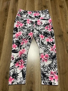 Velocity Pants, Men's Size Medium, White Black Pink, Leggings, Pull On - Picture 1 of 7