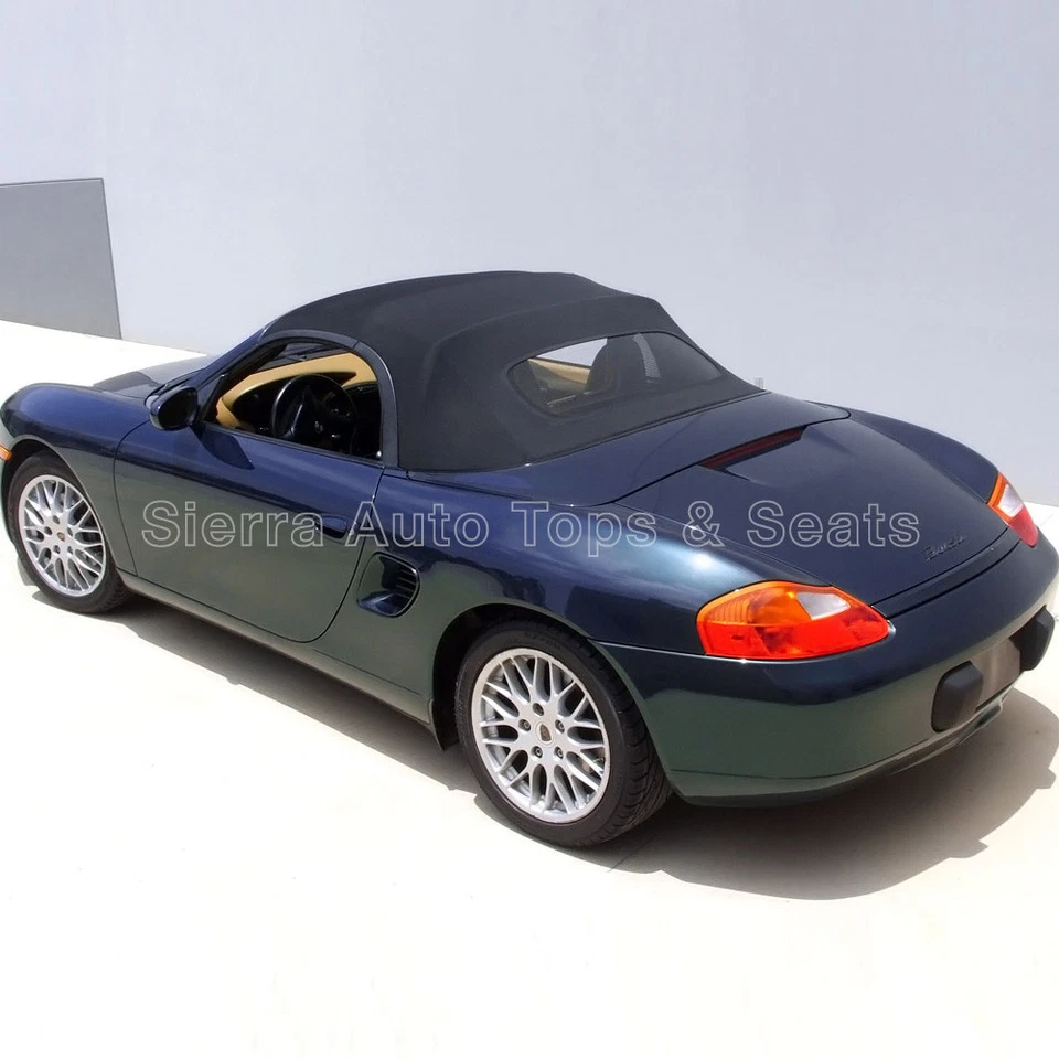 Top convertible Porsche Boxster 97-02 en tela azul con ventana de cristal Foto 1 de 4