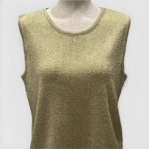 Lilly of California Tank Top Gold Sparkle Women’s Size Medium - Picture 1 of 8