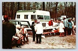 Vintage Postcard Muskegon County MI Annual Rock Swap Camper RV Classic Cars U8 - Picture 1 of 2