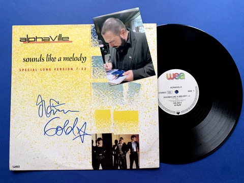 MARIAN GOLD "ALPHAVILLE" in person  signed autographs LP-cover Vinyl 12" Cover