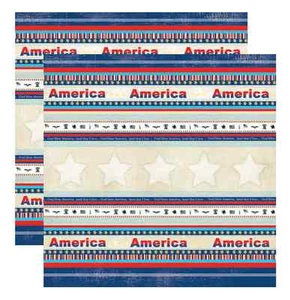 Adorn It 12" x 12" All American Bless America Stripe Scrapbook Paper - Picture 1 of 1