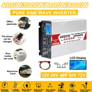 4KW-8KW DC12V 24V 48V 60V 72V à AC220V onduleur de puissance sinusoïdale pur LCD - Bild 1 von 20