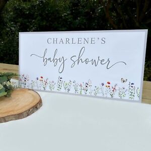 Personalised Baby Shower Banner x2, Floral Baby Shower, Baby Shower Decor Unisex