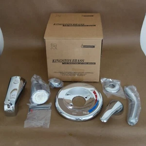 NEW. Kingston Brass KB651T Single Handle Tub & Shower Faucet Trim Kit. Metal. - Picture 1 of 8