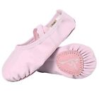 Nexete Leather Ballet Dance Shoes Slippers Split-Sole Pull on Shoes For Girl Boy