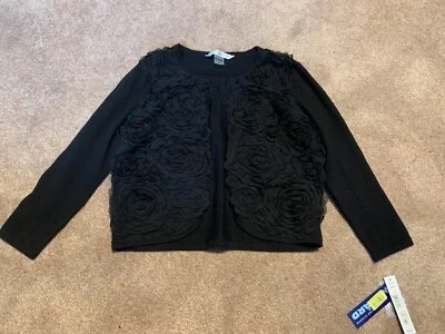 NUEVO Mujeres Peter Nygard Negro Floral Recortado Cárdigan Suéter Encogido de hombros Pequeño Foto 1 de 4