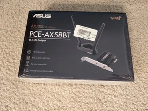 ASUS AX3000 PCE-AX58BT Wi-Fi 6 (802.11AX) Dual-Band Pcie Wi-Fi Adapter. NEW. - Afbeelding 1 van 6