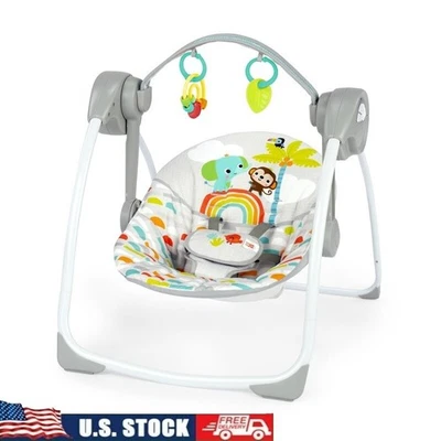 Columpio Portátil Bebé Compacto Multifunción con Juguetes Velocidad Ajustable Melodías Foto 1 de 4