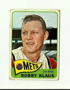 1965 TOPPS #227 Bobby Klaus: New York Mets: 3a base: carta da baseball: MLB - Foto 1 di 2