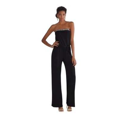 White House Black Market Strapless Embellished Black Jumpsuit Women’s Romper S 4 - Image 1 of 4
