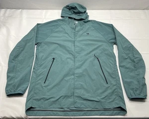 Mountain Hardwear Jacket Mens Large Blue Full Zip Hooded Windbreaker 100% Nylon - Picture 1 of 9