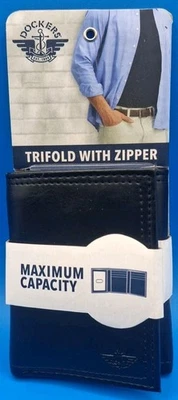 Dockers Men's Maximum Capacity Black Trifold Wallet with Zipper RFID Secured - Image 1 of 4