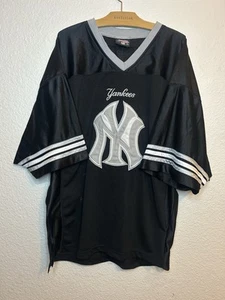 Vintage selten New York Yankees Stitches Athletic MLB schwarz Fußball Trikot Herren XL - Bild 1 von 10