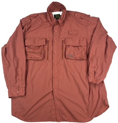 Cabelas GuideWear Shirt Mens XL Salmon Nylon Long Sleeve Vented Fishing Outdoors - Image 1 of 4