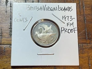 British Virgin Islands π»π¬ 1973-FM PROOF 5 Cents KM#2 No Rsrve! Comb Shipping! - Picture 1 of 6