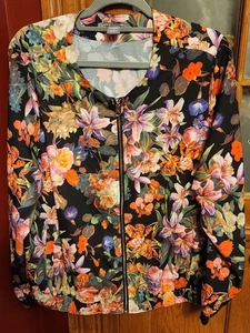 Kate And Mallory Floral Print Lightweight Zippered Jacket Women's - Size 1X - Picture 1 of 2