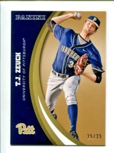 2016 Panini PITTSBURGH PITT PANTHERS TJ ZEUCK #25/25 Gold #25 LAST ONE PRINTED - Picture 1 of 1