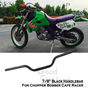 7/8" Handlebar Black Drag Bars 22mm Fit For Kawasaki KLX650 KLX650R KLX450R 300R - Picture 1 of 8
