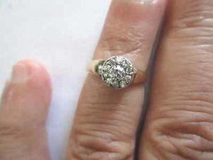 Vintage 14K Gold Diamant Ring Old Mine Cut Diamanten = 1/2 Karat F-SI2 Wert = 6.750€ - Bild 1 von 12