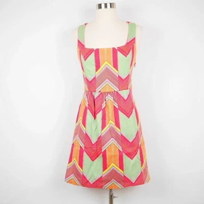 Vestido feminino Judith March S rosa laranja sem mangas alargado aberto costas acima dos joelhos - Imagem 1 de 4