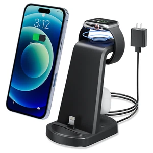 Station de charge rapide sans fil GPED GX498BK 18W, Noir - Photo 1 sur 2