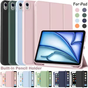 Smart Case For iPad 10/9/8/7/6/5th Gen Pro 11 13 Air 3 4 Mini with Pencil Holder - Picture 1 of 72